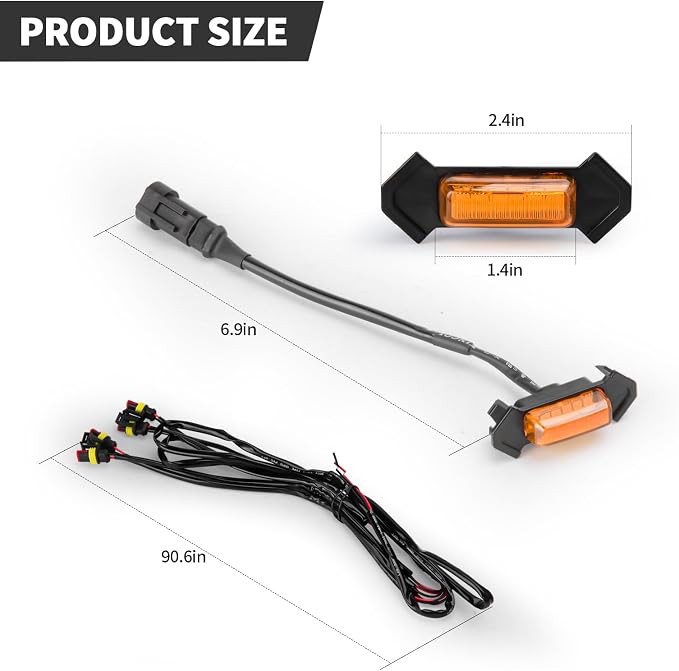 Grille Lights with Fuse for Toyota Tacoma TRD PRO Front Grille 2016 2017 2018 2019 2020 2021 2022 2023 (4PCS, Amber Yellow)