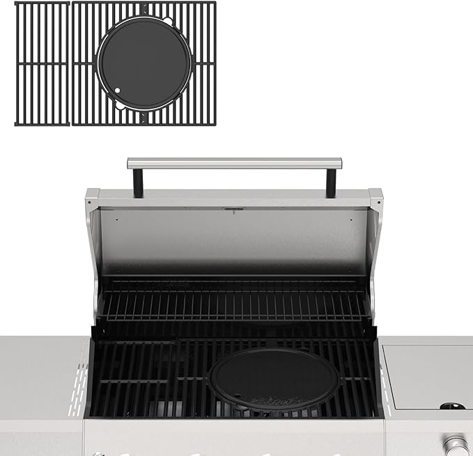 Monument Grills 12-Inch Reversible Round Porcelain Coated Cast Iron Cooking Plate