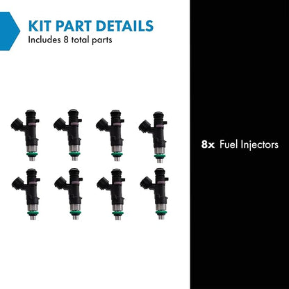 TRQ Fuel Injector Set | For 2004-2010 Infiniti QX56 2005-2015 Nissan Armada 2012-2017 NV2500 2012-2019 NV3500 2008-2012 Pathfinder 2004-2015 Titan