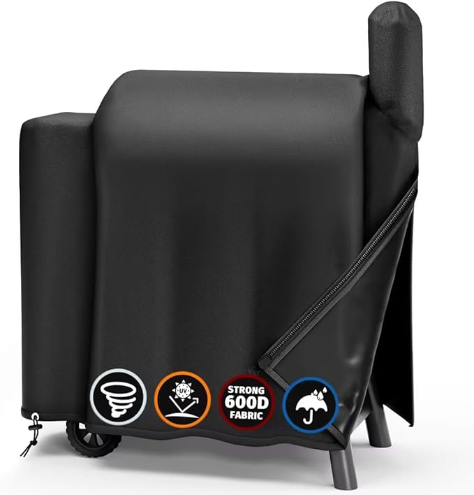 SHINESTAR Grill Cover for Traeger Pro Series 575/22, 600D Heavy Duty Waterproof Wood Pellet Smoker Cover with Zipper & Drawstring, Pellet BBQ Cover for Traeger Lil Tex Elite, Eastwood & Z Grills 550B