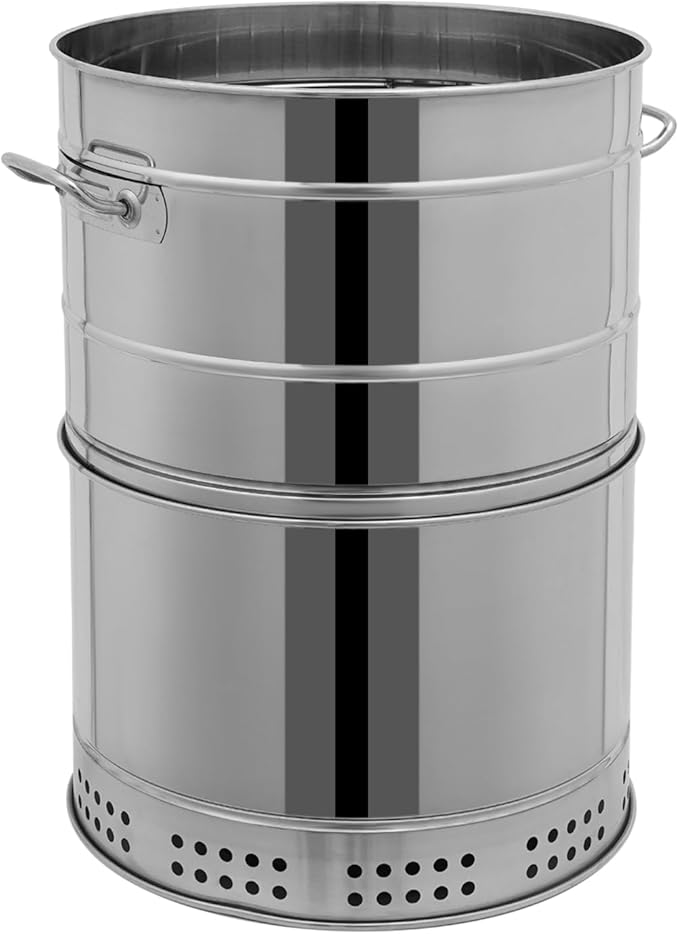 Smokeless Charcoal Grill Vertical Charcoal Smoker Grill with 50 Skewers Stainless Steel Smoker Barrel Grill BBQ Portable Camping Charcoal Grill for Outdoor & Indoor Use