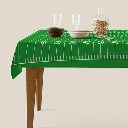 TKS MITLAN American Football Field Tablecloth 60x84 Inch Rectangular Green Lawn Sport Football Field Oblong Table Cloth Kitchen Table Decorations for Home Dinner Party