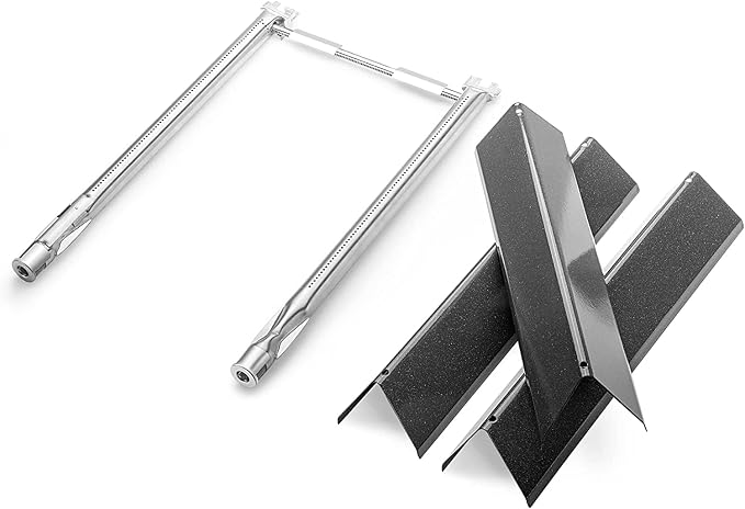 7635 Flavorizer Bars and 69785 Grill Burner Tubes for Weber Spirit I/II 200 | Grill Replacement Parts for Weber Spirit E210, E220, S210, S220, Heavy-Duty, Heat Evenly, Uniform Heating, Easy Install