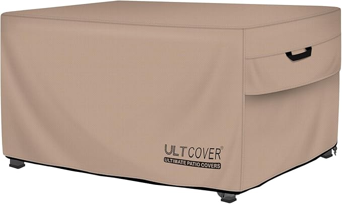 ULTCOVER Rectangular Gas Fire Pit Table Cover 43x22 inch Waterproof Heavy Duty Firepit Cover