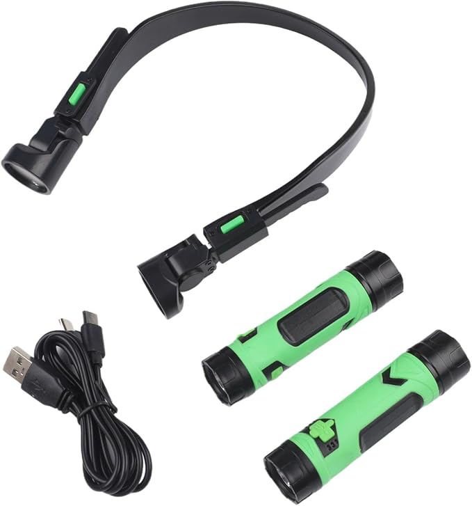 Rechargeable for Dual-Head LED Neck Lamp, Hands- Flexible Reading Light with Magnetic Detachable Heads Grilling, Studying, and Outdoor Activities