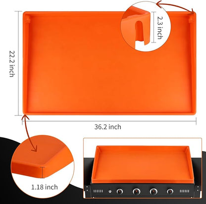Snuggery 36 Inch Silicone Griddle Mat for Blackstone Griddle - Full Edge Waterproof Grill Lid Pad, Dust & Rust Protection, Heavy Duty Rubber Top - BBQ Buddy Cover for Outdoor Flat Top Grill