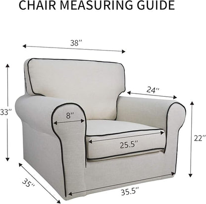 PureFit Stretch Chair Covers Fleece Couch Covers for Sofa Light Gray | 1-Piece Spandex Couch Cover Soft Couch Protector, Sofa Cover Washable with Non Skid Foam and Elastic Bottom for Kids, Dogs