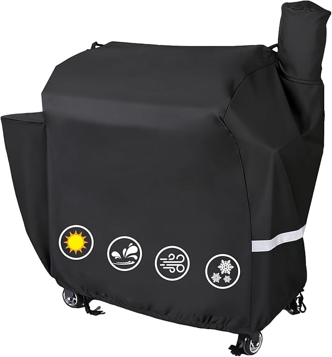 600D Wood Pellet Grill Cover for recteq Flagship 1100 1600 RT-1250 RT-700 RT-680, Easy-Check Fit Accessory for Outdoor Cooking or Use