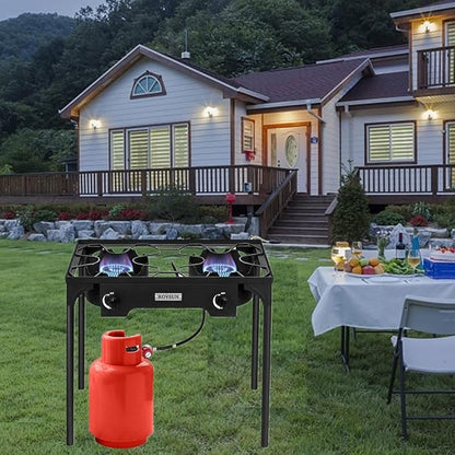 ROVSUN 2/3 Burner Outdoor Propane Gas Stove High Pressure Stand Cooker for Backyard Cooking Camping Home Brewing Canning Turkey Frying