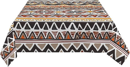 Decorative Rectangle Table Cloths Southwest Aztec Tribal Stripe Boho Brown Tablecloth Table Cover for Dining/BBQ/Picnic/Coffee Table 52 X 70 Inches, Tbcth-012, GSRY-TB-HY0418-00096