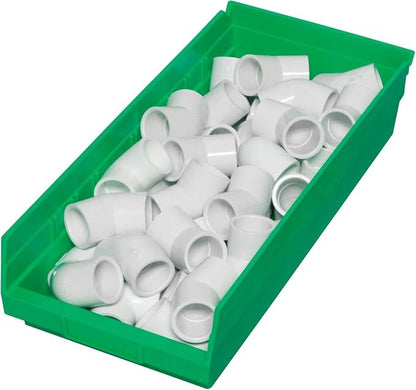 Akro-Mils 30158 Heavy Duty Plastic Shelf Bins, 18"x 8"x 4", Green, 12-Pack | Heavy Duty Nesting Storage Bins for Garage, Closet, Refrigerator, Kitchen, Cabinet, Drawer Organization, Pantry Organization
