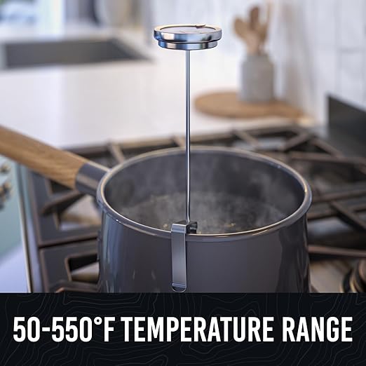 CRAFT911 Candy Thermometer with Pot Clip - Deep Fry Oil Thermometer for Frying and Candle Making - 2 Pack (White)