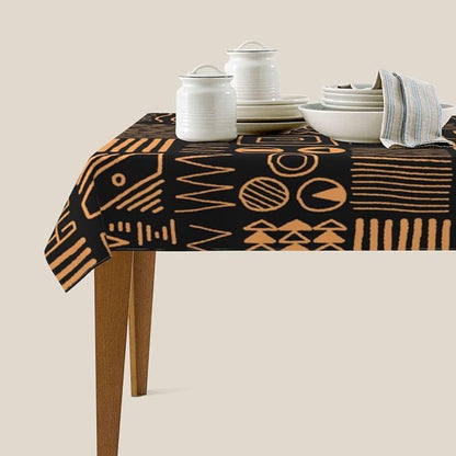 Rectangle Table Cloth,Africa Style Design Ethnic Tribal Art Tablecloths Stain Resistance Water Repellent Washable Table Cover Decor for Home Kitchen Dining Party Patio Indoor and Outdoor 60"x 84"