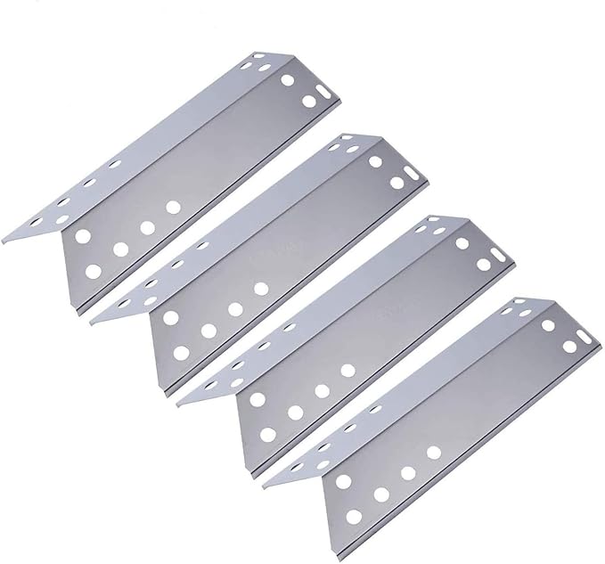 GasSaf Heat Plate Replacement for Kenmore 720-0670A,Nexgrill 720-0670C,Grill Master,Uberhaus and Others,4-Pcs Stainless Steal Heat Shield Plate Tent BBQ Burner Cover Flame Tamer(15 1/16x5 1/2inch)