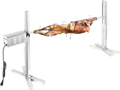 QPMR Rotisserie Grill Kit - 52" Electric Stainless Steel Tripod Stand, 150LBS Pig Spit Rotisserie, Height Adjustable BBQ Kit for Pig, Lamb, Campfire