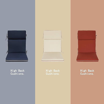 Indoor Outdoor High Back Chair Cushions Replacement Patio Chair Seat Cushions Set of 2 Light Khaki