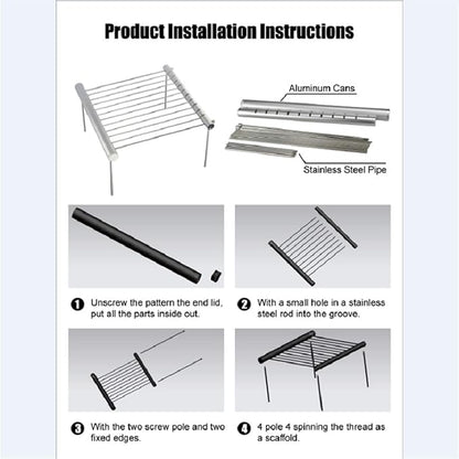 Charcoal Grill Mini Portable Folding Barbecue Grill Stainless Steel Outdoor BBQ Grill Barbecue Accessories for 3-5 People Camping Travel