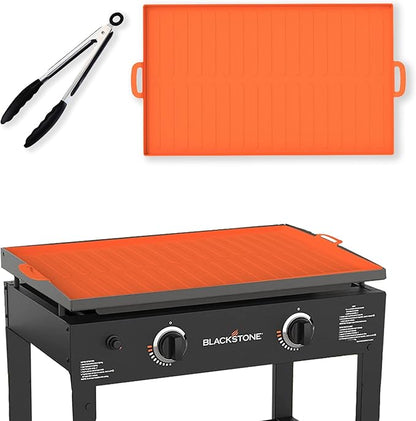 VIDASTORE Silicone Grill Mat Cover for Blackstone 36 Inch + Grill Tongs
