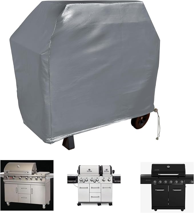 Formosa Covers 56-Inch Grill Cover – Heavy-Duty Waterproof Grey Vinyl BBQ Cover – Fits Weber Spirit 300 Series (E-310), Weber Q 3000/3200