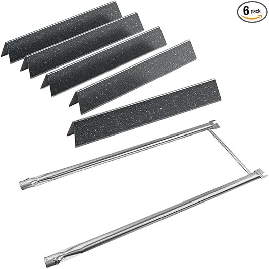 SafBbcue Grill Parts Kits for Weber Genesis Silver A Spirit 200,Spirit 500/520/530/500 LX Series Gas Grills with Side Mounted Control Panels 7534 Porcelain Steel Flavorizer Bars 7507 Burner Tubes
