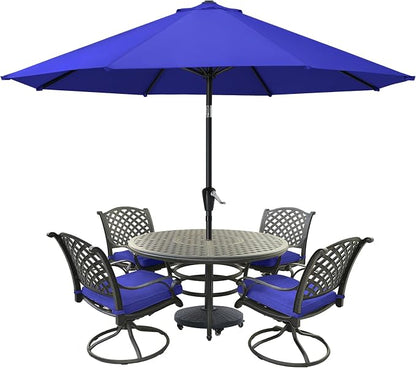 MASTERCANOPY 9ft Patio Umbrella with Tilt & Crank, Blue | 8 sturdy ribs;UV/water resistant;Vent;easy setup;for garden/deck/backyard/pool