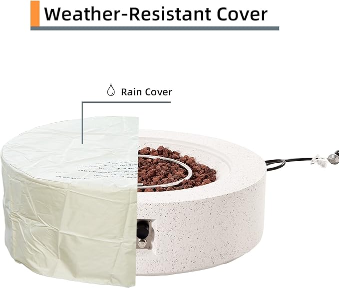 HOMPUS Outdoor Round Propane Fire Pit Table, 41" CSA Certified Fire Table,50000 BTU Fire Pit w Free Waterproof Cover & Fire Stone for Patio