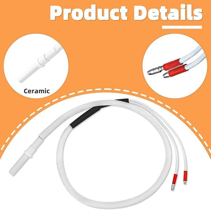 12V Ceramic Igniter Compatible with Green Mountain GMG 12V Jim Bowie Prime and Daniel Boone Prime, Ledge, Peak Pellet Grills, P-1228 Igniter Replacement Parts Replace: P-1217, P-1271, P12V-1028