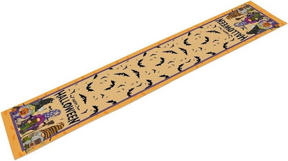 Halloween Gnome Table Runner Burlap for Home Kitchen Dining Dinner Indoor Outdoor Party Farmhouse Table Decor 13x70 Inch