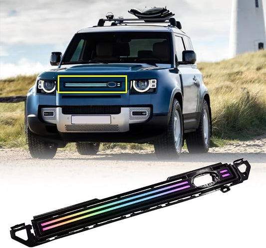 T T-ABC New Accessories Compatible with 2020-2025 Land Rover Defender Grill Lights 110 130 90 Fog Light P300 P400 P500 P525 Rear Bumper Lamp All Edition LED Trim Custom Front Replacement (GSRW)