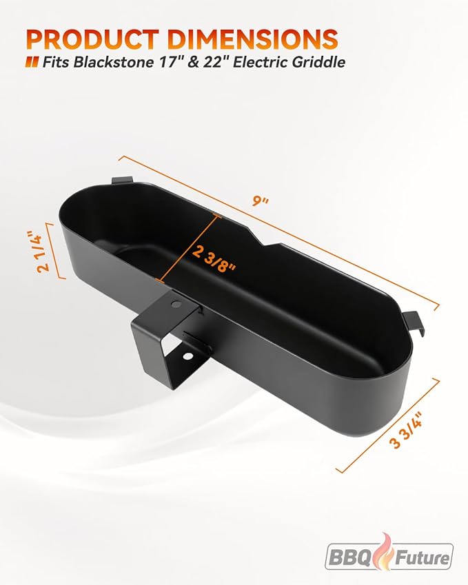 Grease Cup for Blackstone 22 Inch Electric Griddle, Grease Catcher Drip Pan Replacement for Blackstone 17" & 22" E-Series Griddle Models 8001, 8003, 8000, 8005, Heavy Duty Oil Grease Collection Tray