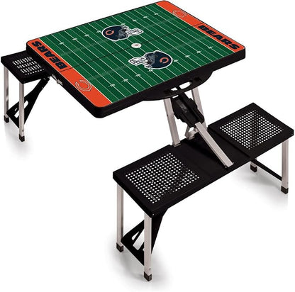 Picnic TIME NFL Football Field Folding Picnic Table, Camping Table, Outdoor Table with Umbrella Hole