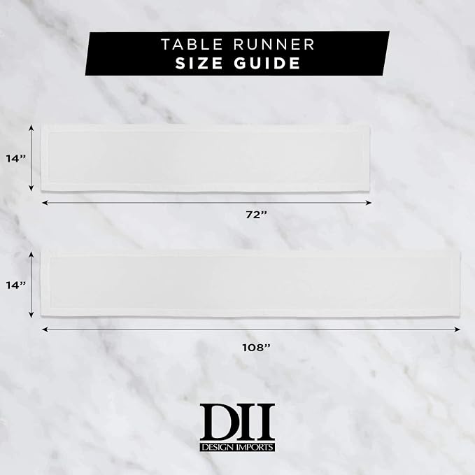 DII Patriotic Stripes Tabletop Collection, Stain Resistant & Waterproof, Table Runner, 14x108, Red, White, & Blue