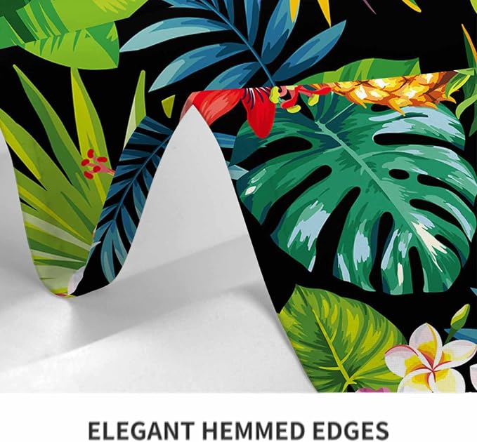 TKS MITLAN Pineapples Decorative Rectangle Tablecloth Hawaii Pineapples Palm Leaves Flowers Polyester Table Cloths Kitchen Table Cover for Dining BBQ Picnic Coffee Table 60 x 84 Inch 6-8 Seats