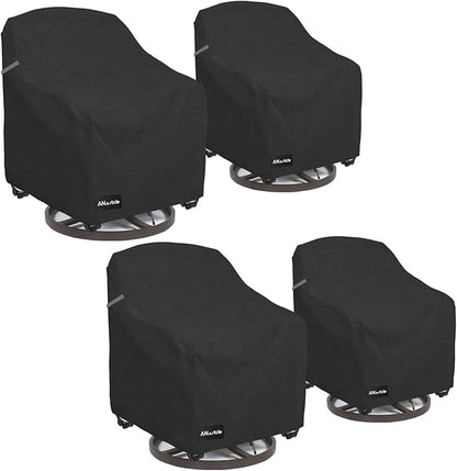 ANartcle Swivel Patio Chair Cover 4 Pack,600D Waterproof Heavy Duty Outdoor Chair Cover(30 W x 34 D x 36 H inches),Patio Furniture Covers,Outdoor Furniture Covers Waterproof,Black