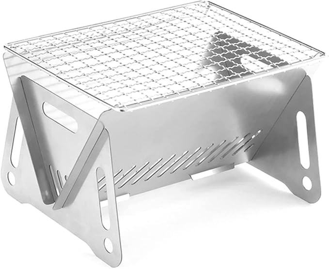 BBQ Grill Outdoor Charcoal grills Outdoor Barbecue Grill Folding Card Stove Stainless Steel Convenient To Use Gift For Home Kitchen Camping Picnic Lover