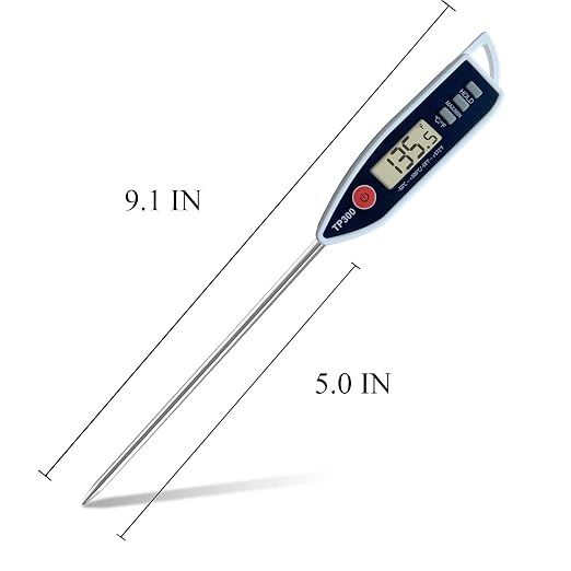 Digital Meat Food Thermometer for Candy Candle Milk BBQCooking Kitchen BBQ, Probe Instant Read Thermometer for Pork Deep Fry Roast Baking Temperature (Pack of 2)