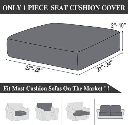 LA MEACK Couch Cushion Cover Seat Cushion Cover Stretch Armchair Cover Separate Sectional Sofa Slipcovers Furniture Protector(1 Piece for Seat or Sofa Backrest, Black)