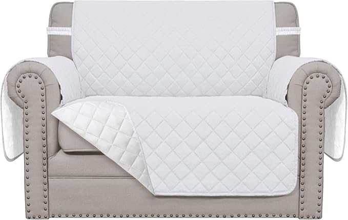 Easy-Going Reversible Couch Cover, Oversized Chair, White/White | Machine Washable Slipcover For Dogs, Water Resistant Furniture Mat For Living Room, Non-Slip Sofa Cover, Pet Friendly