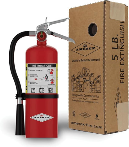 Amerex B500 ABC Dry Chemical 5 lb. Fire Extinguisher 2A-10 BC Rated - Set of 5