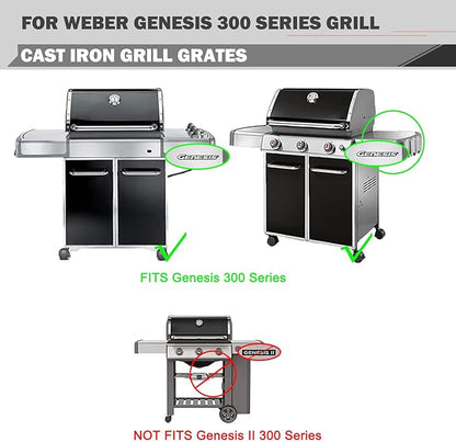 Genesis Grates Replacement Parts for Weber Genesis E-310 E-330 S-310 S-330 Grill Parts Weber Genesis Grill Grates 7524 7528 Genesis 300 Series Grill Replacement Parts Cast Iron Cooking Grate 19.5 Inch