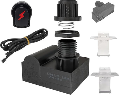 DHLG-12 Grill Igniter G511-0055-W1 for Charbroil Ignitor Replacement Kit,Grill Ignitor G350-0017-W1 2 Outlet Electronic Ignition Module w/Igniter Buttons Switch for Charbroil Surefire Ignition Systems