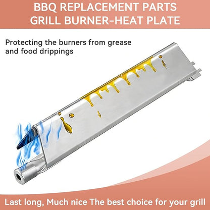 Spirit E210 7635 Flavorizer Bars & 69785 Grill Burner Tubes for Weber Spirit I II & GS4 200 E210 E220 S210 S220 with Front Control, 15.3" Flavor Bar and 18" Burner for Weber Spirit 2 Replacement Parts