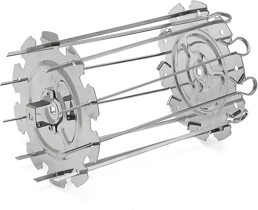 Stainless Steel BBQ Grill Cage Vegetable Meat Skewer Kebab Maker for Rotisserie Oven Roaster
