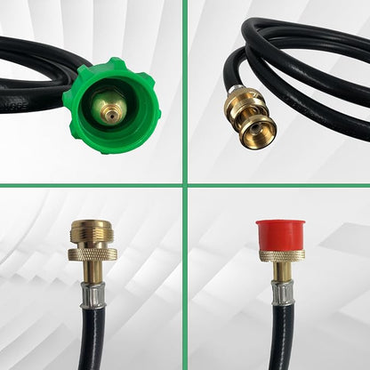 6FT for Weber Adapter Hose for Weber Q Series, for Weber Traveler Grill Accessories, for Weber Q 1000 1200 2000 2200, 1lb to 20lb Propane Adapter, Use with Grills, Stoves, Lanterns, Heaters