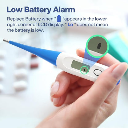Boncare 10 Seconds Oral Thermometer for Adults and Kids, Light Blue | Accurate & Safe, Rectal Digital Thermometer for Baby, Fever Alarm