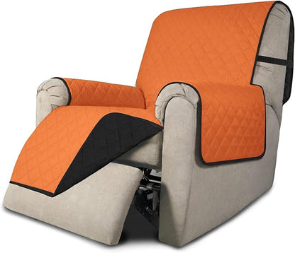 Easy-Going Reversible Couch Cover, Recliner 19 in, Orange/Black | Machine Washable Slipcover For Dogs, Water Resistant Furniture Mat For Living Room, Non-Slip Sofa Cover, Pet Friendly