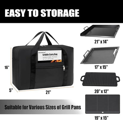 Griddle Carry Bag,Grill Accessory Storage,Large Griddle Accessories Storage Bag, Outdoor Carrying Frying Pan Handbag, Gift for men