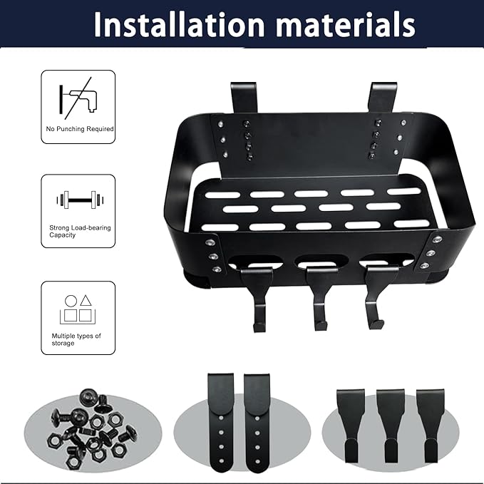 Heavy-Duty Storage Bin for Smoker Grill Caddy with Paper Towel Holder,Hooks,Anti-Scratch Pads, Traeger Accessories Compatible with Traeger, Pit Boss, Z-Grills, Grill Accessories for Outdoor Grill