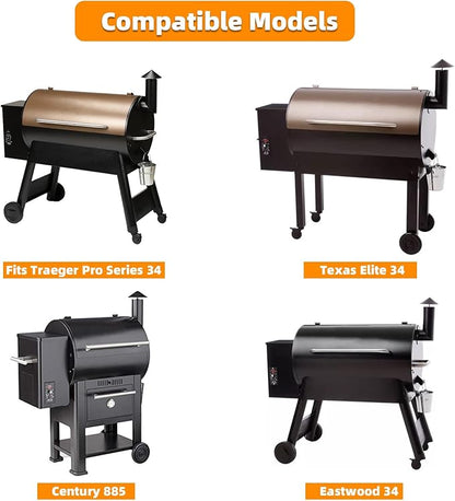 Grill Folding Front Shelf for Traeger - Pro 34 Series, Century 885, Texas Pro Elite 34 Grills, 36.6 x 11.5 Inch, Black…