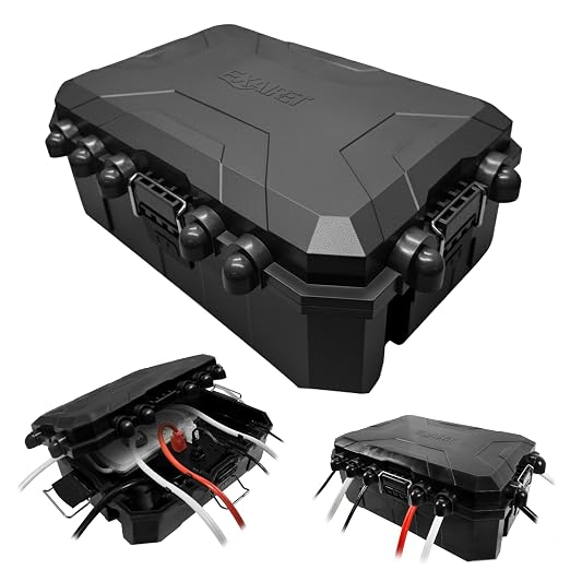[IMPROVED MODEL] Large Outdoor Electrical Box-13 X 8.7 X 5.2 INCHES, MAXIMUM Water-Protection Extension Cord cover with Metal Latches, Power cord Box for Plugs, Outlets, Christmas Lights, strips.BLACK